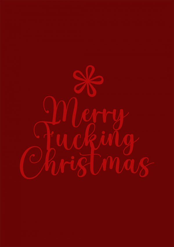 Merry Fucking Christmas Red Greetings Card