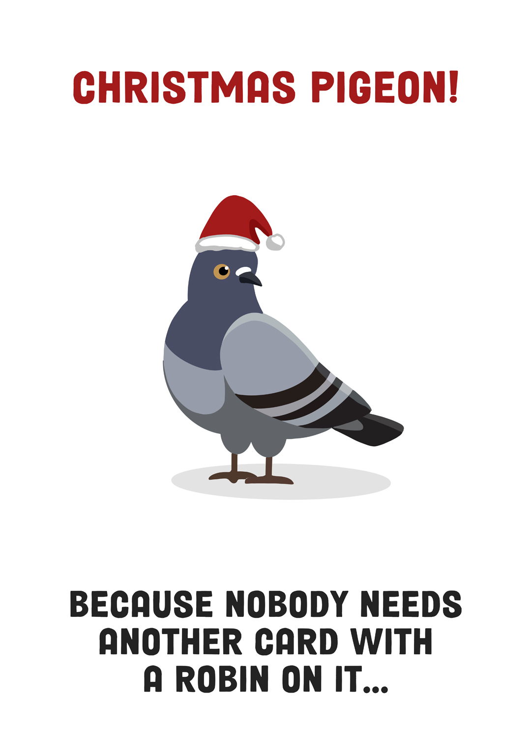Christmas Pigeon Greetings Card