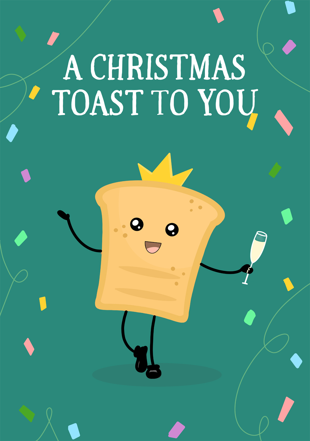 A Christmas Toast To You Greetings Card