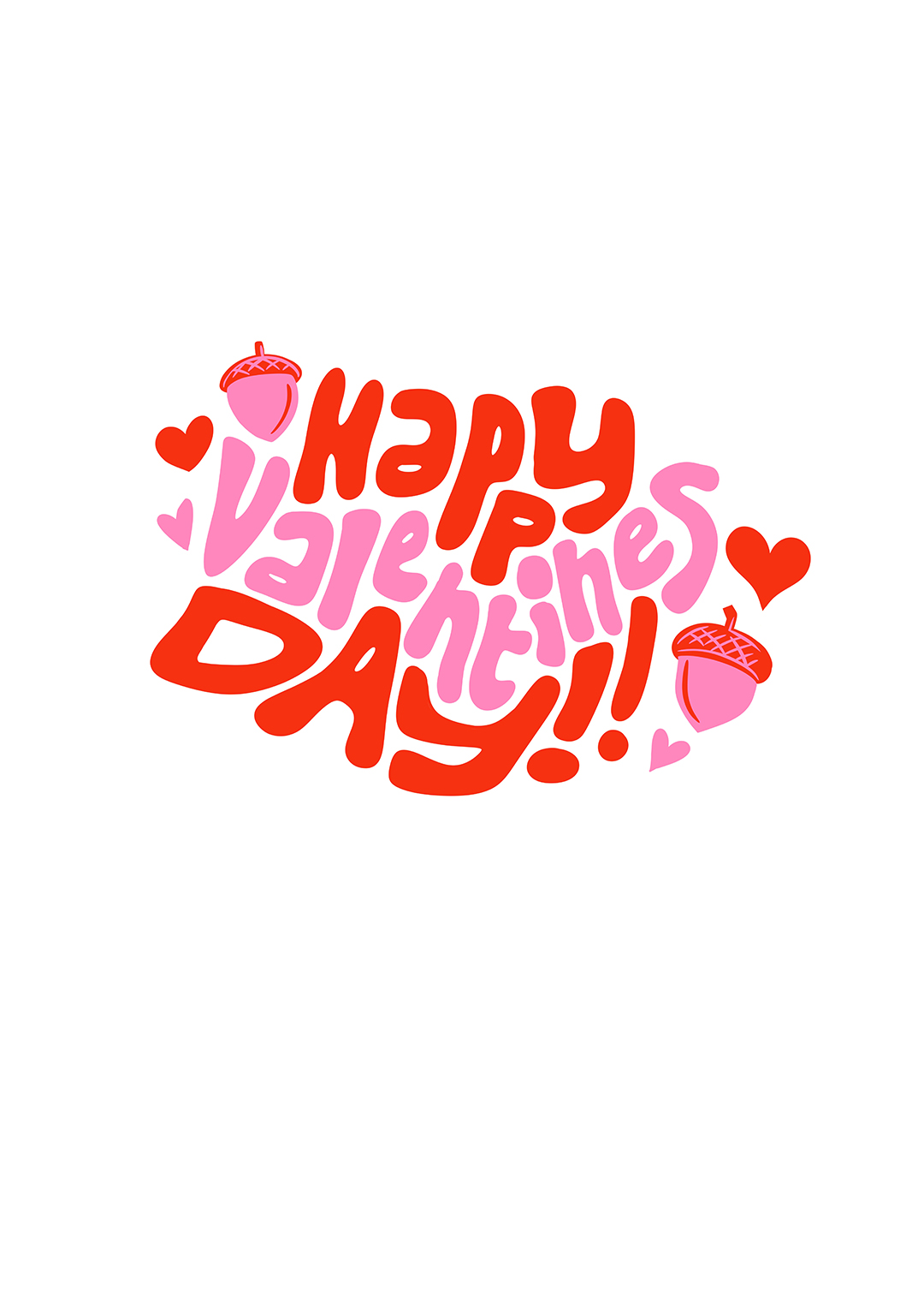 Happy Valentine's Day - Cute Acorn Card