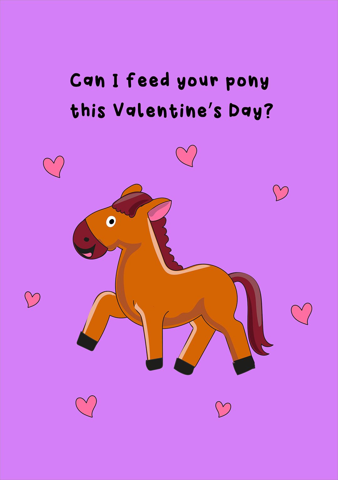 Can I Feed Your Pony - Valentine's Day Card