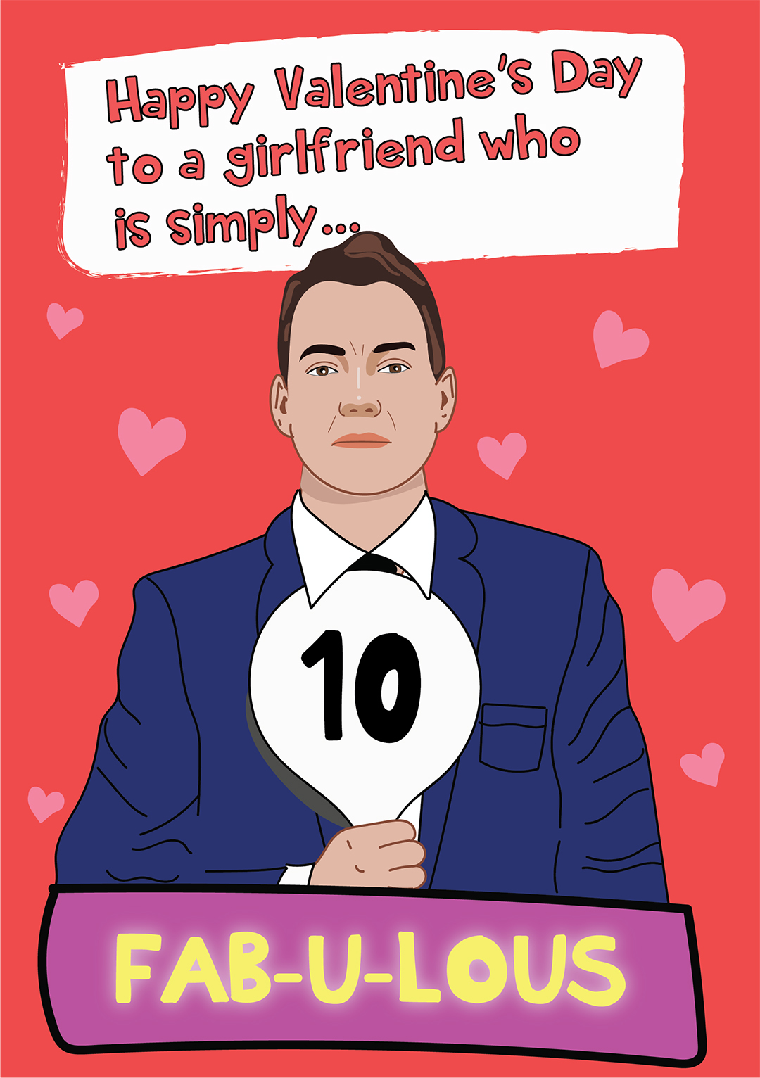 Fab-u-lous Girlfriend 10/10 Valentine's Day Card