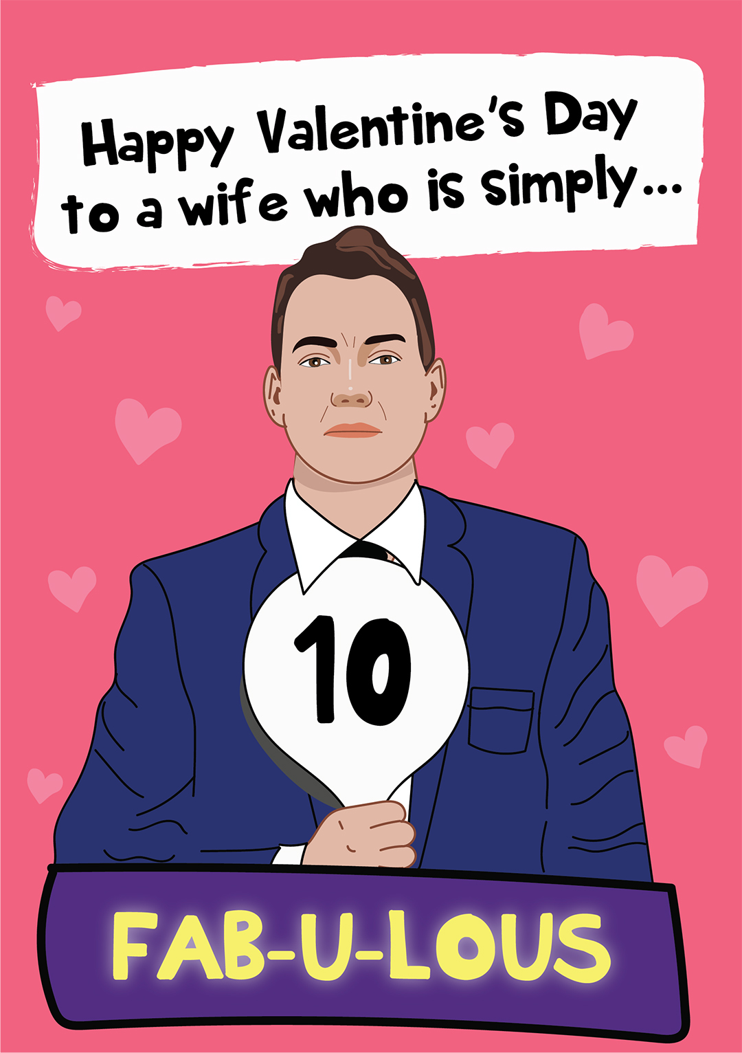 Fab-u-lous Wife 10/10 Valentine's Day Card