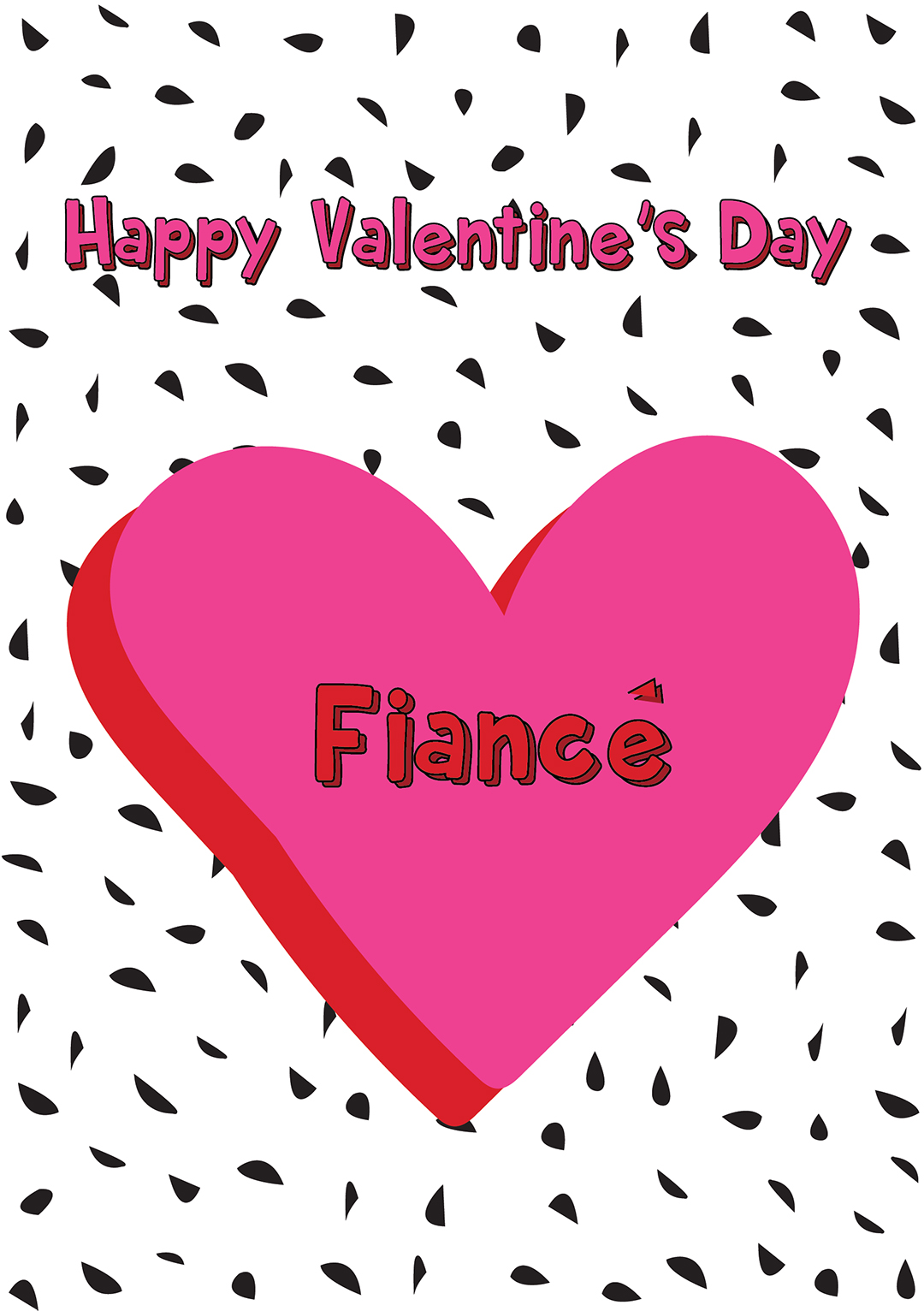 Happy Valentines Day Fiancé - Card