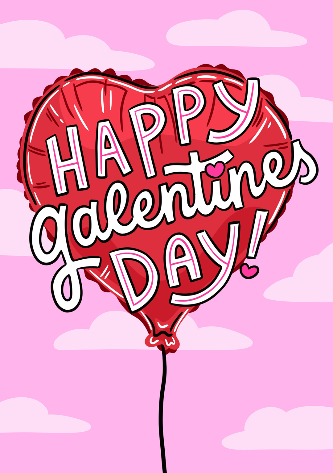 Galentines Love Balloon - Valentine's Day Card