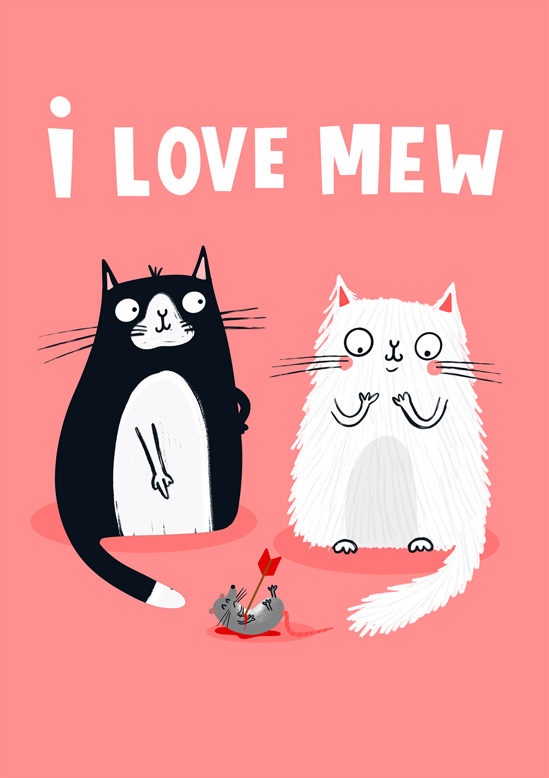 Love Mew - Funny Cat Valentine's Day Card