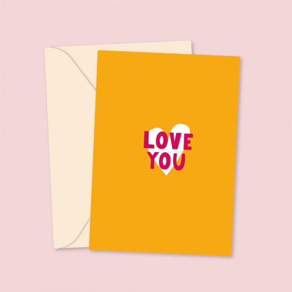 Love You - Yellow Valentine's Day Card
