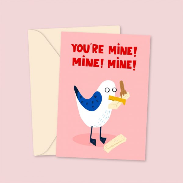 You're Mine - Cute Seagull Valentine's Day Card