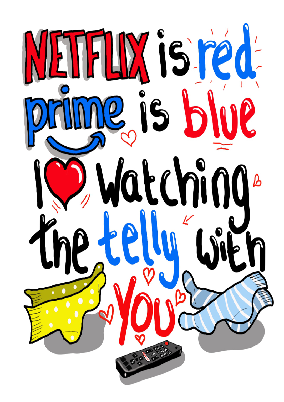 Love Watching Telly With You - Valentines Day Card