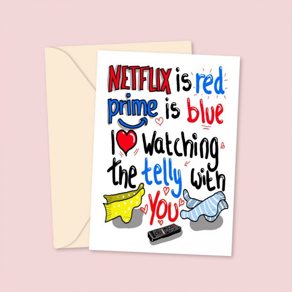 Love Watching Telly With You - Valentines Day Card