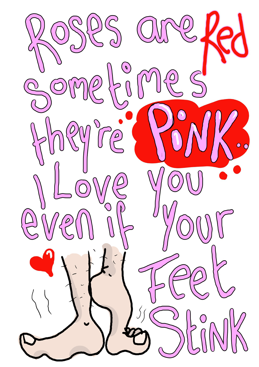 Stinky Feet - Valentine's Day Card