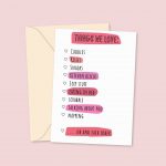 The Things We Love - Valentine's Day Card