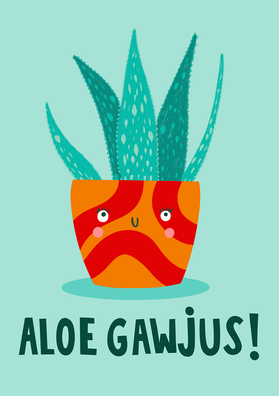 Aloe Gawjus - Funny Aloe Vera Valentine's Card