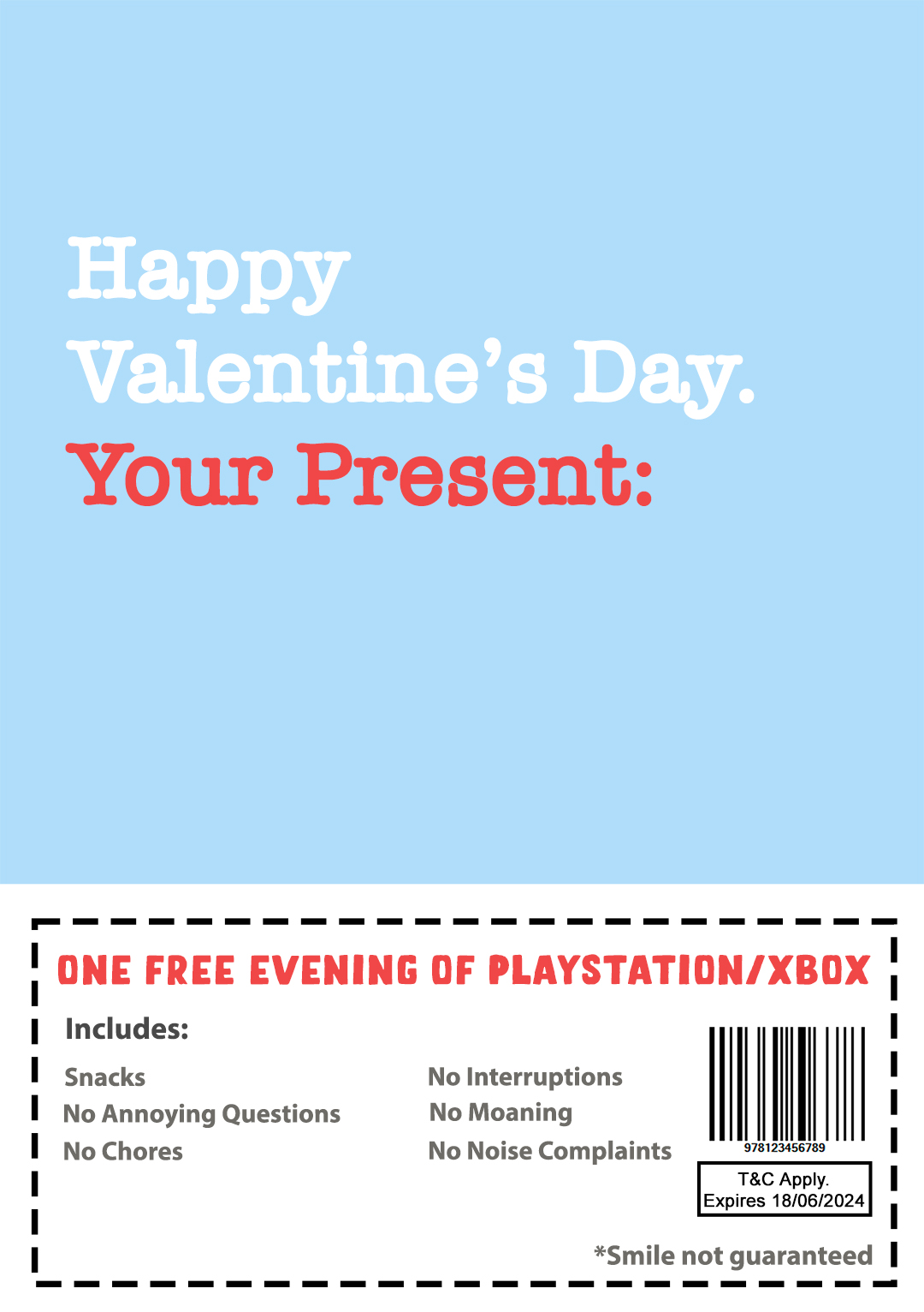 Gamer Voucher Valentine's Day Card