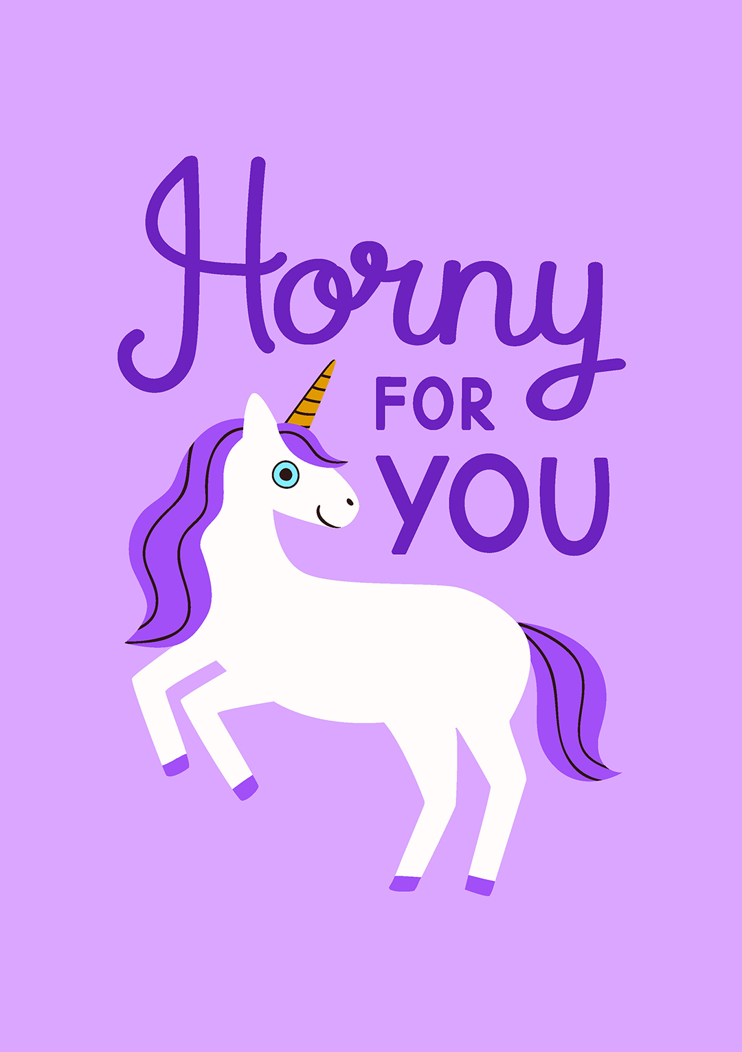 H**ny For You - Funny Unicorn Valentine's Card