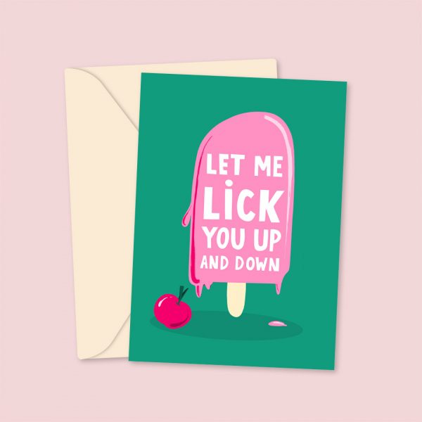 Let Me Lick... Funny Lollipop Valentine's Day Card