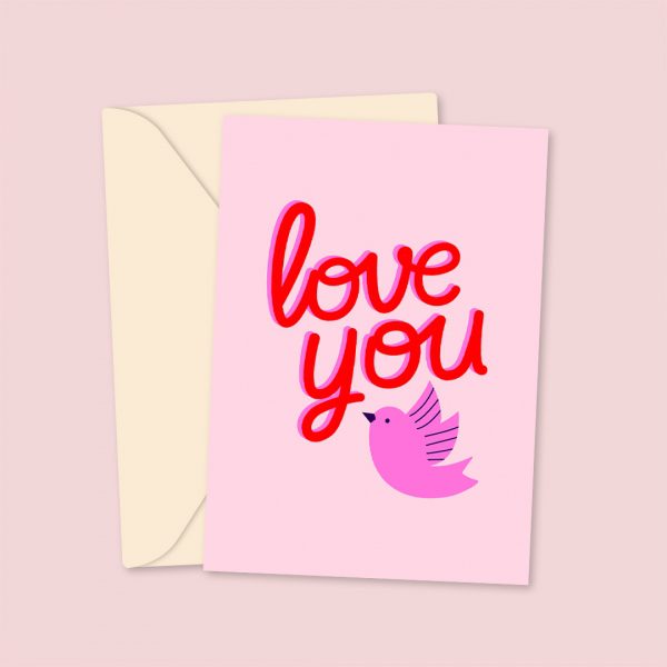 Love You - Birdy Valentines Day Card