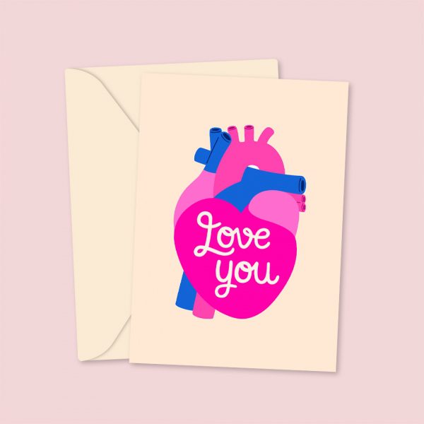 Love You - Heart Valentines Day Card