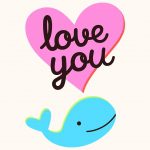Love You - Cute Whale Valentines Day Card