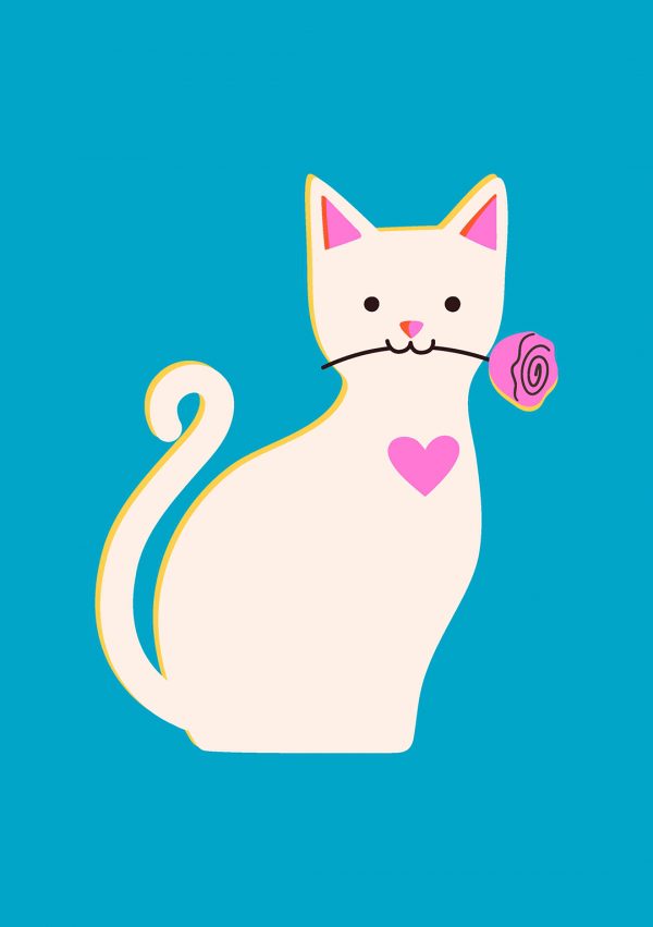 Romantic Cat - Valentine's Day Card