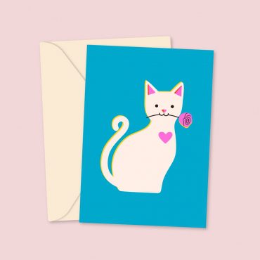 Romantic Cat - Valentine's Day Card