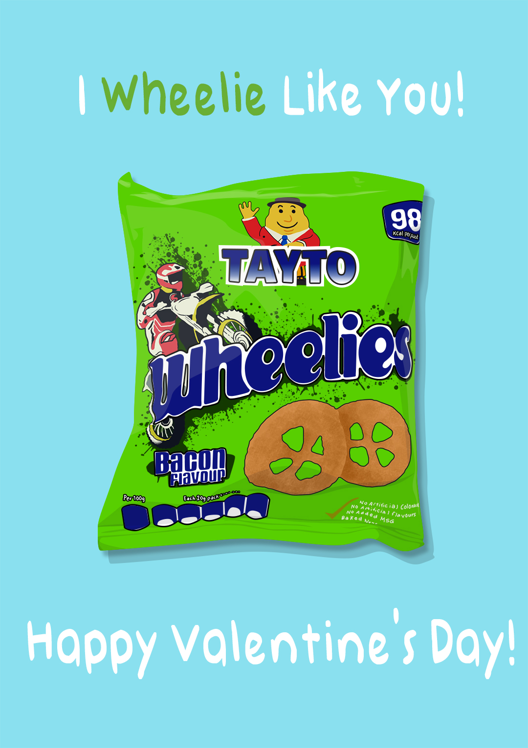 I Wheelie Like You... - Wheelies Crisps Inspired Valentine's Card