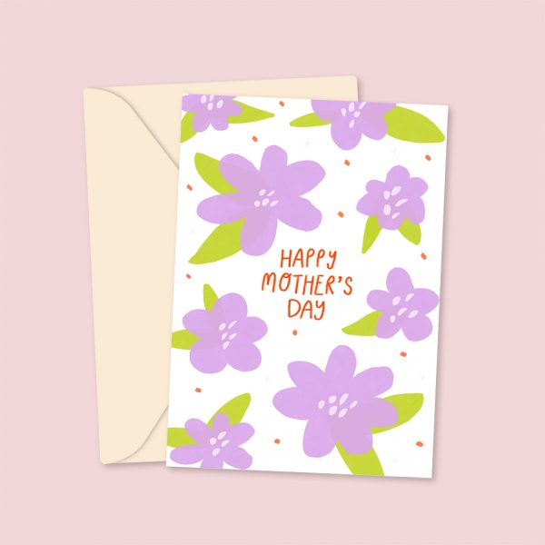 Purple Floral Mother's Day Card