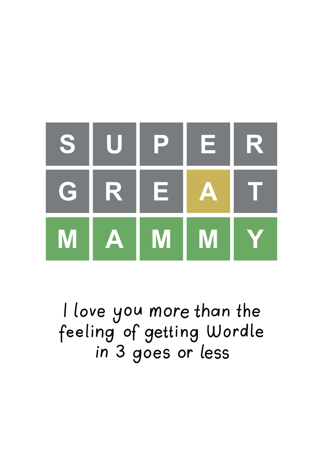 Wordle Great Mother's Day Card