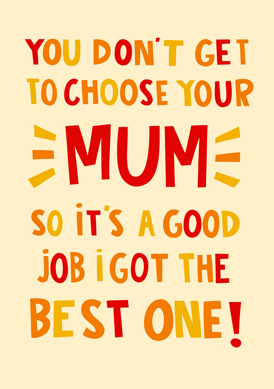 Best Mum - Mother's Day Card