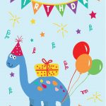 Happy Birthday Cute Dinosaur Card