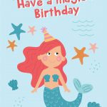Daughter, Have A Magical Birthday! Cute Mermaid