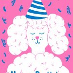 Happy Birthday - Cute Poodle Card