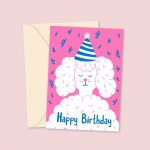 Happy Birthday - Cute Poodle Card