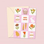 Happy Easter - Cute Check Greeting Card