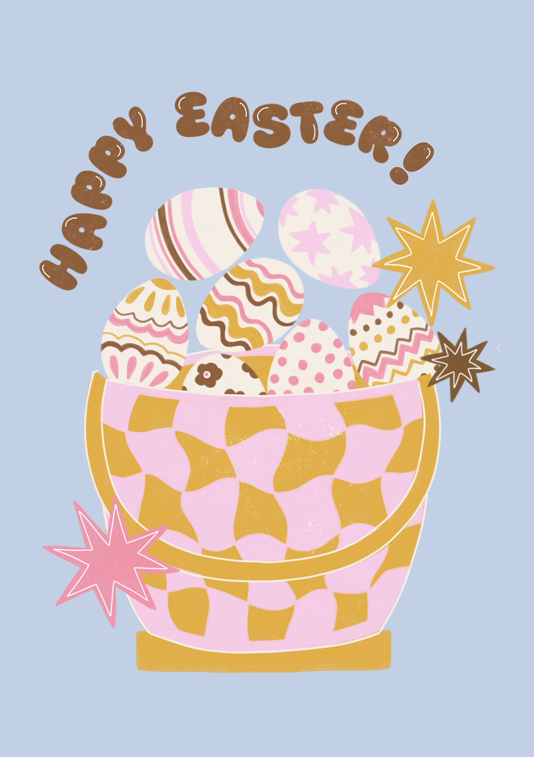 Happy Easter - Egg Basket Greeting Card