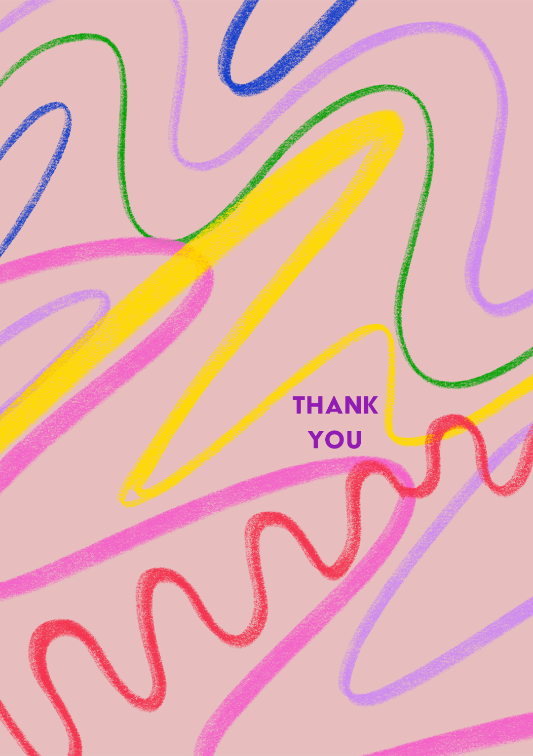 Thank You - Fun Scribbles Greeting Card