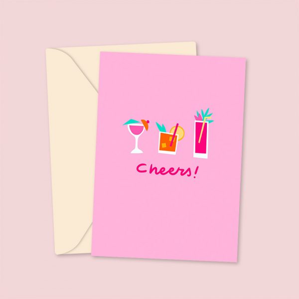 Cheers! - Cute Drinking Glasses Greeting Card