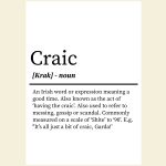 Craic - Irish Definition Print