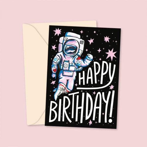 Happy Birthday Spaceman Greeting Card