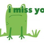 I Miss You Cute Frog Card