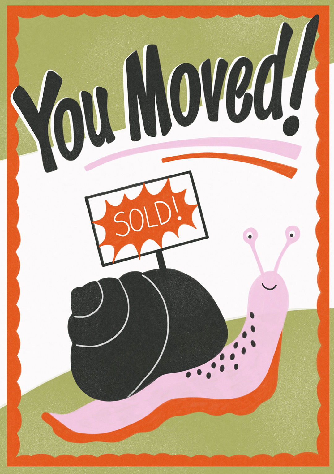 You Moved! - Cute Snail New Home Card