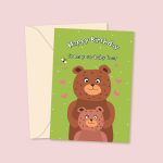 Resized Daddy Bear Birthday Laura Lonsdale greetings card