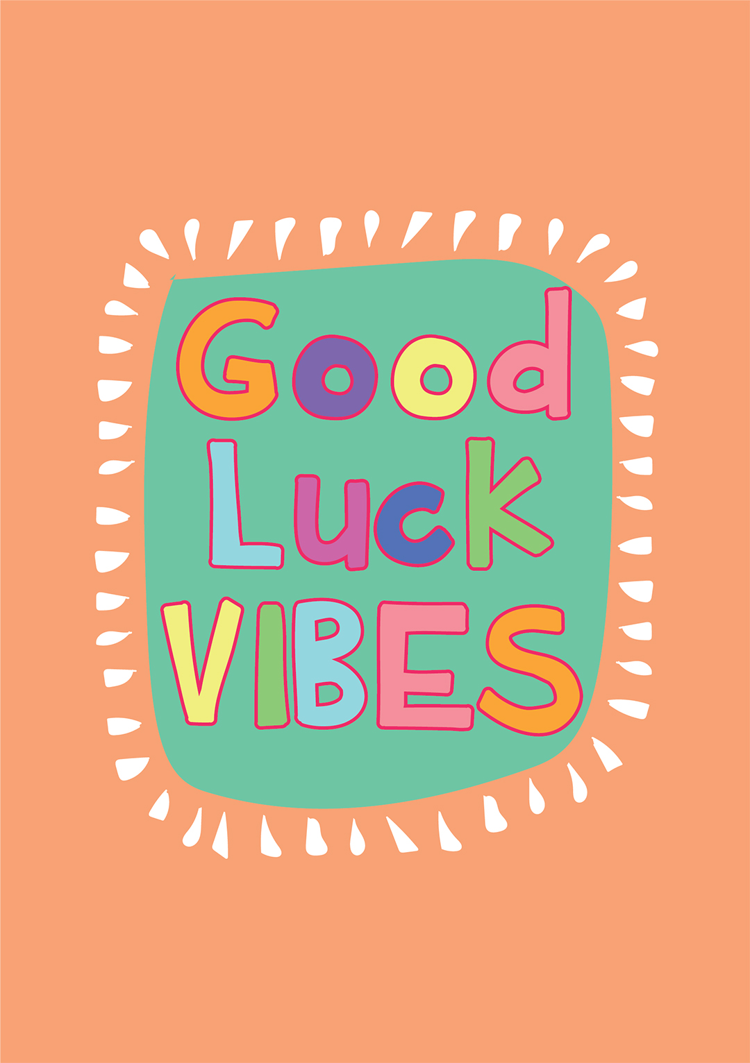Good Luck Vibes Greeting Card