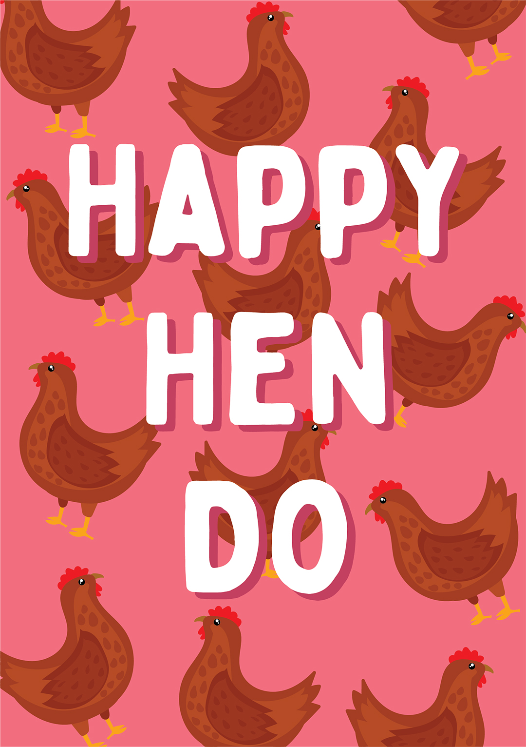 Happy Hen Do Greeting Card