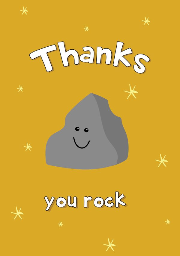 Thanks - You Rock - Cute Rock Card