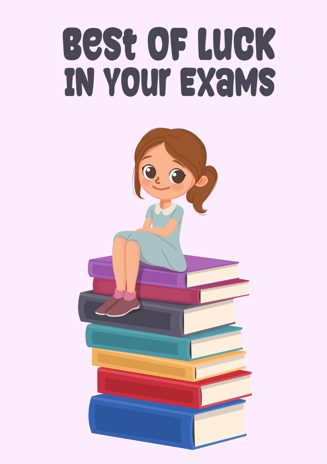 Best Of Luck In Your Exams - For Her Greeting Card