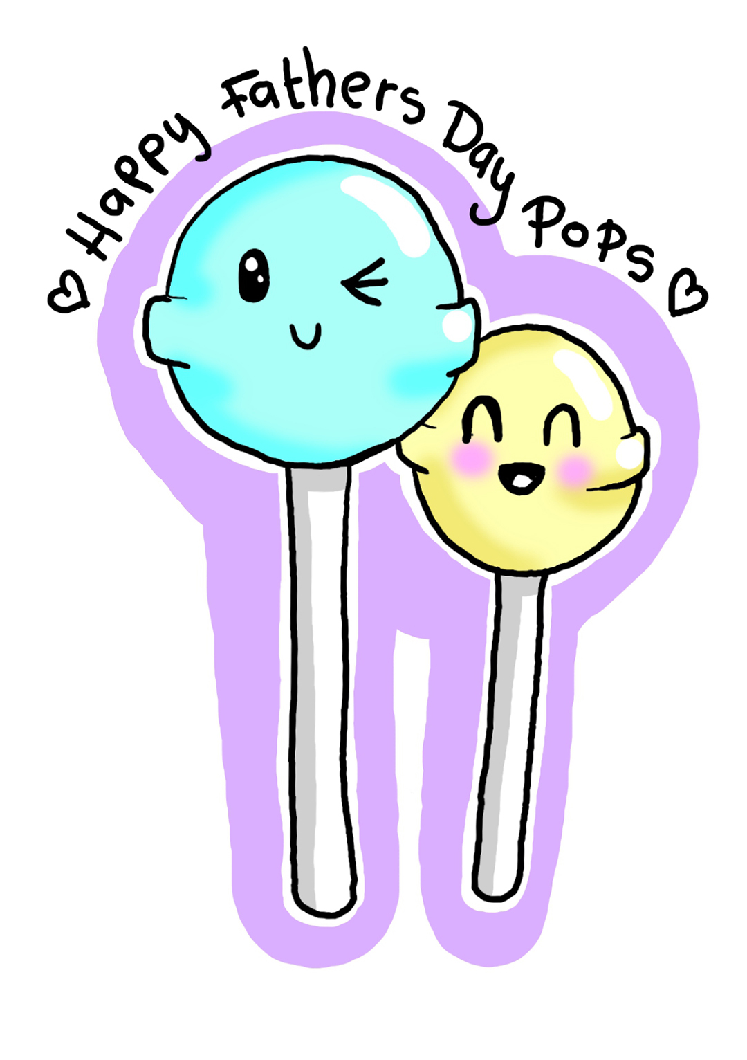 Happy Father's Day Pops! - Cute Lollipop Card