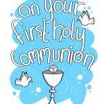 On Your First Holy Communion - Blue Greeting Card