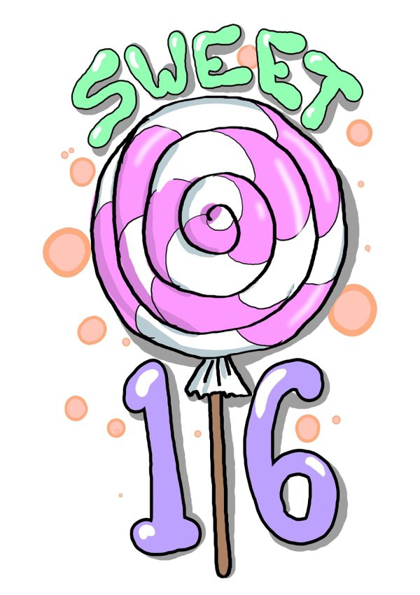 Sweet 16 - Cute Lollipop Birthday Card