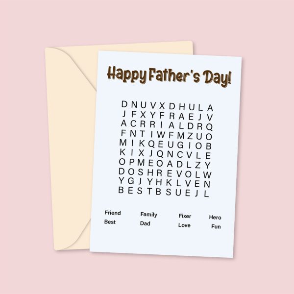 Happy Father's Day- Fun Wordsearch Greeting Card